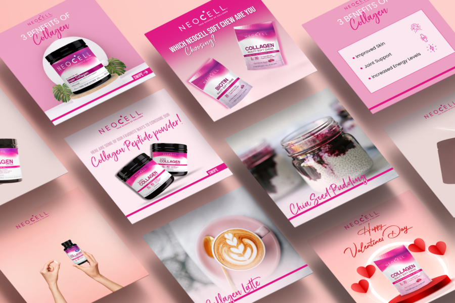 Social media post designs created by Madexify for NeoCell