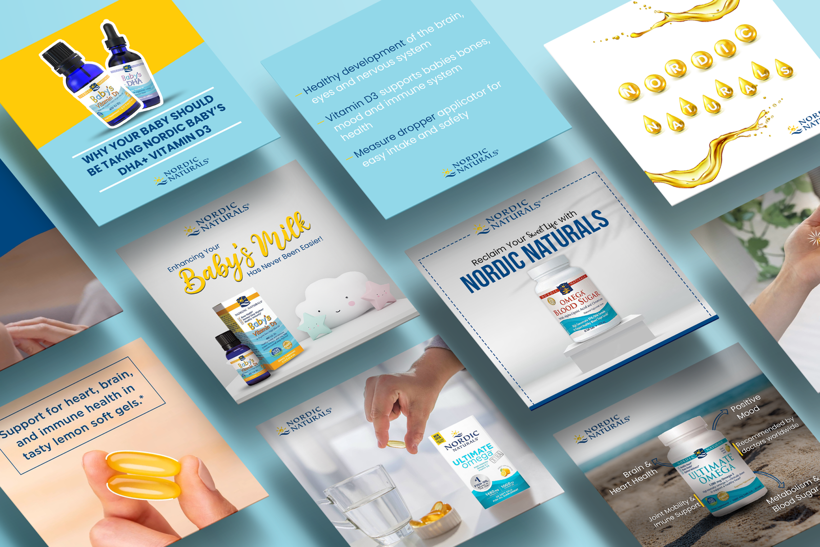 Nordic Naturals social media content grid