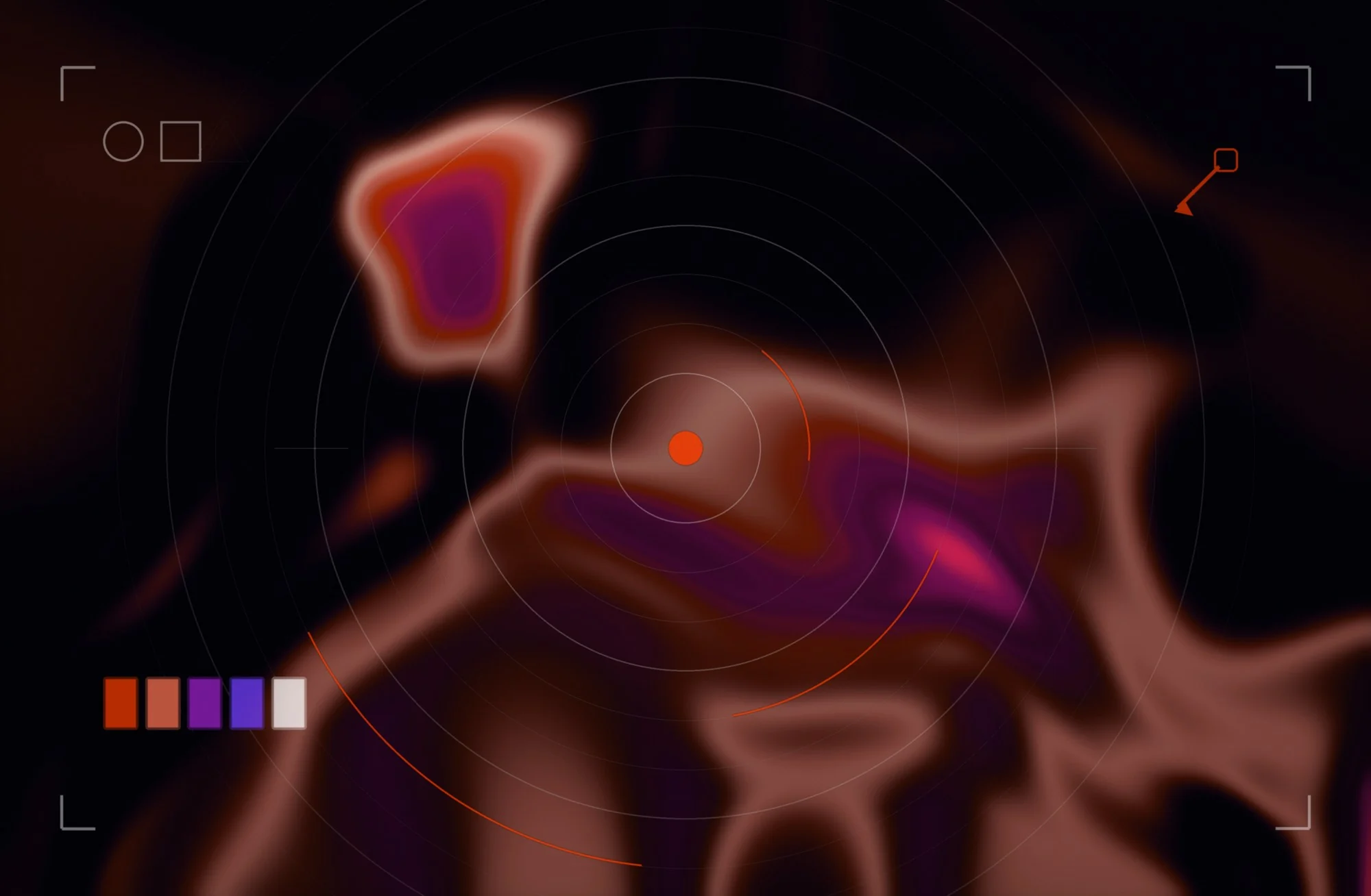 Abstract Madexify artwork of a brand colour system - palette swatches picked out with an eyedropper