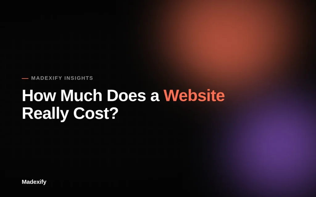 Blog cover graphic: How much does a website really cost? Madexify web design pricing guide