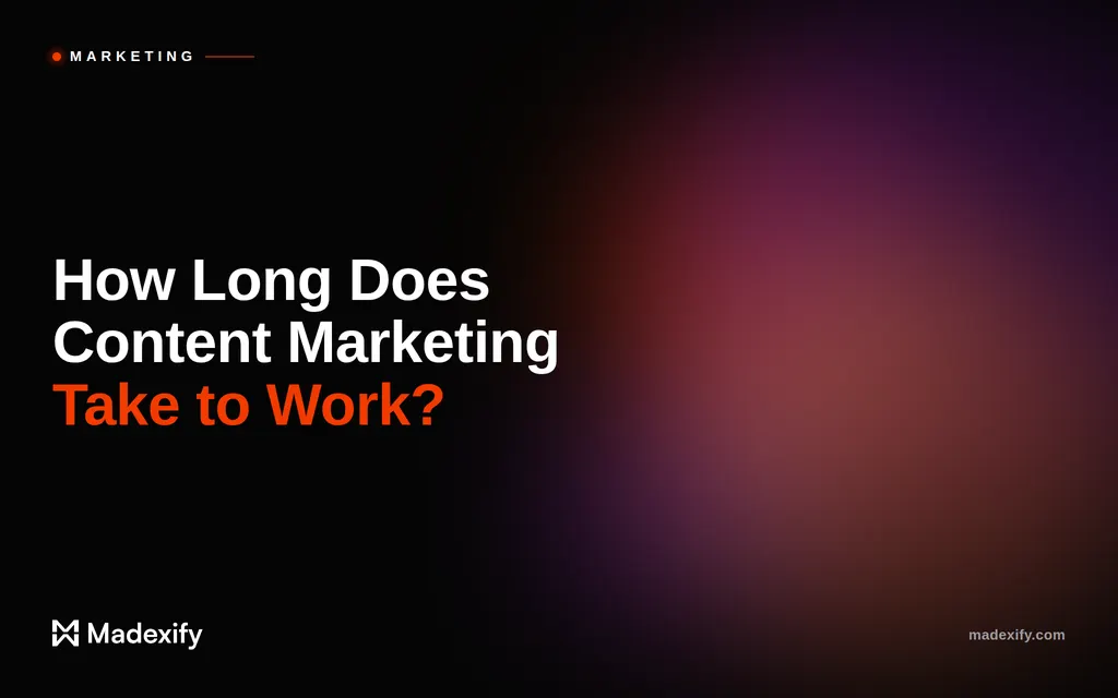 Madexify featured image reading How Long Does Content Marketing Take to Work