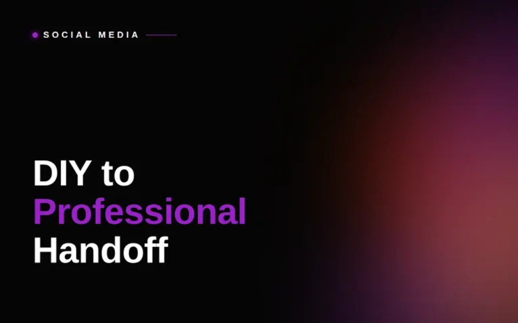 Illustration representing the DIY to professional social media handoff