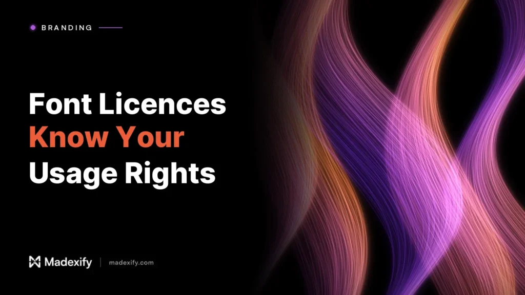 Font licences: know your usage rights, on a Madexify ribbon cover