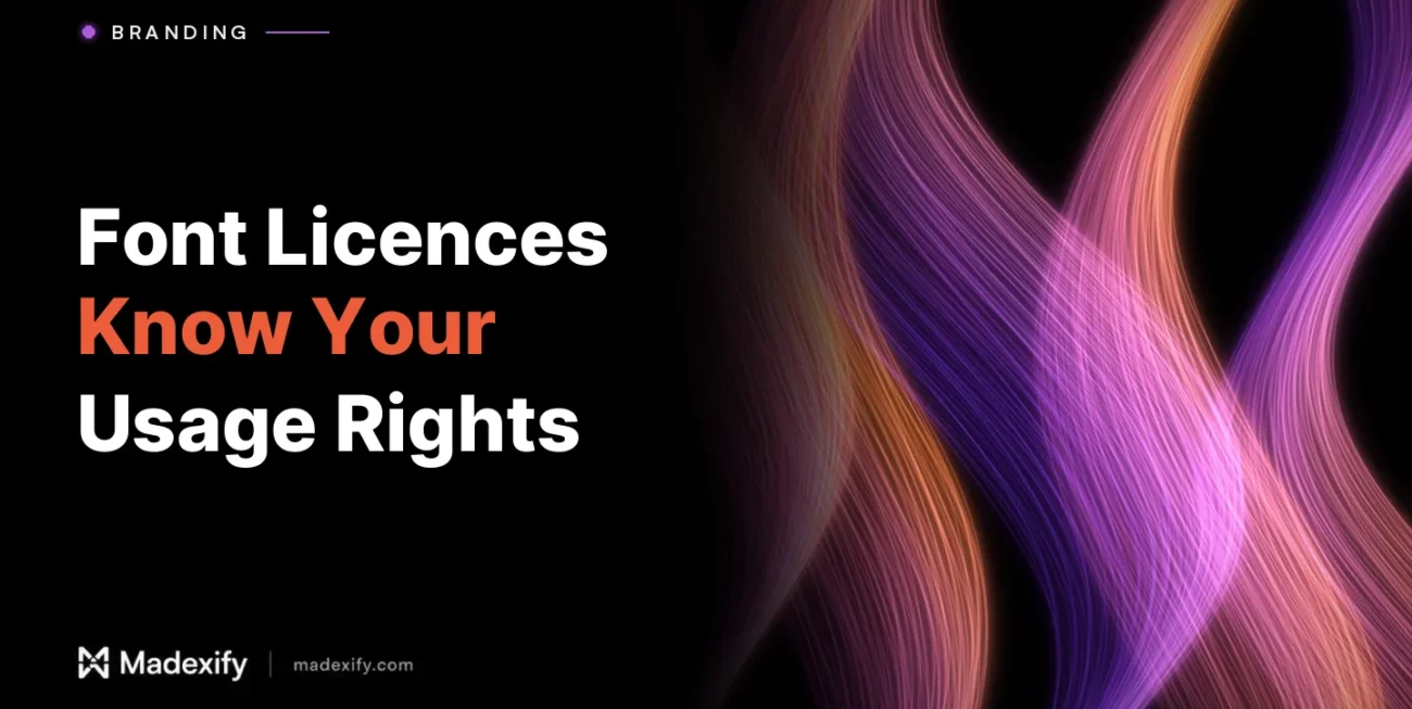 Font licences: know your usage rights, on a Madexify ribbon cover