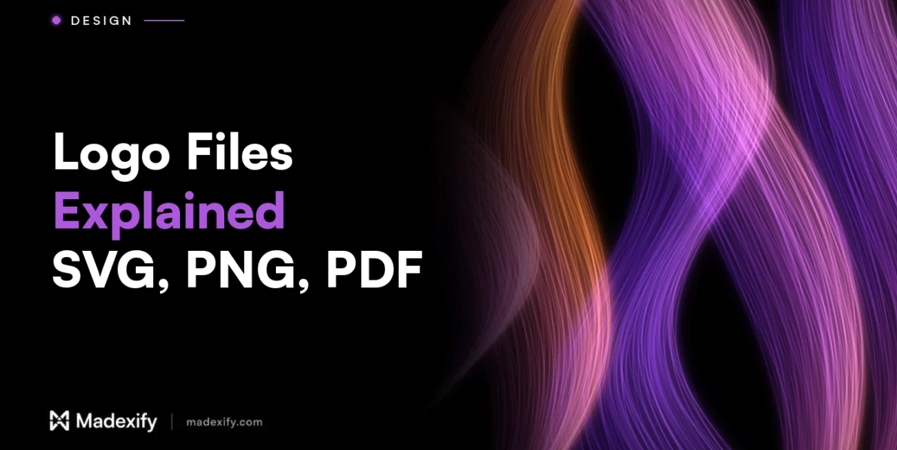 Madexify blog cover: Logo Files Explained, SVG, PNG, PDF
